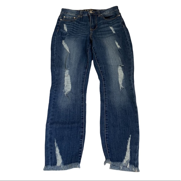 Indigo Rein Jeans 727 Distressed Holes 